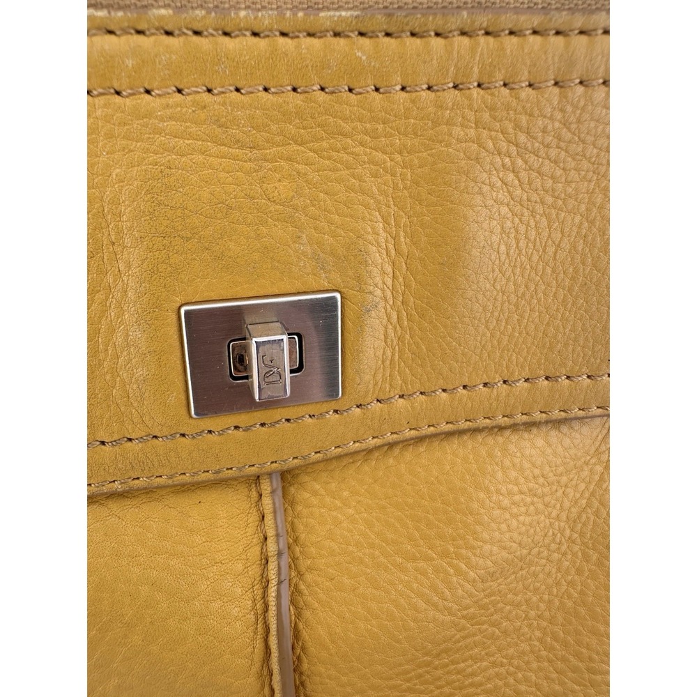 Diane Von Furstenberg DVF Yellow Leather Crossbody Purse Tassel Travel Colorful - Picture 3 of 9